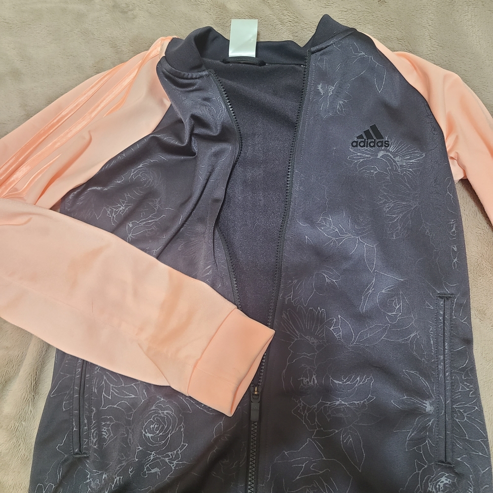 Adidas women's' pink hue and black Jacket